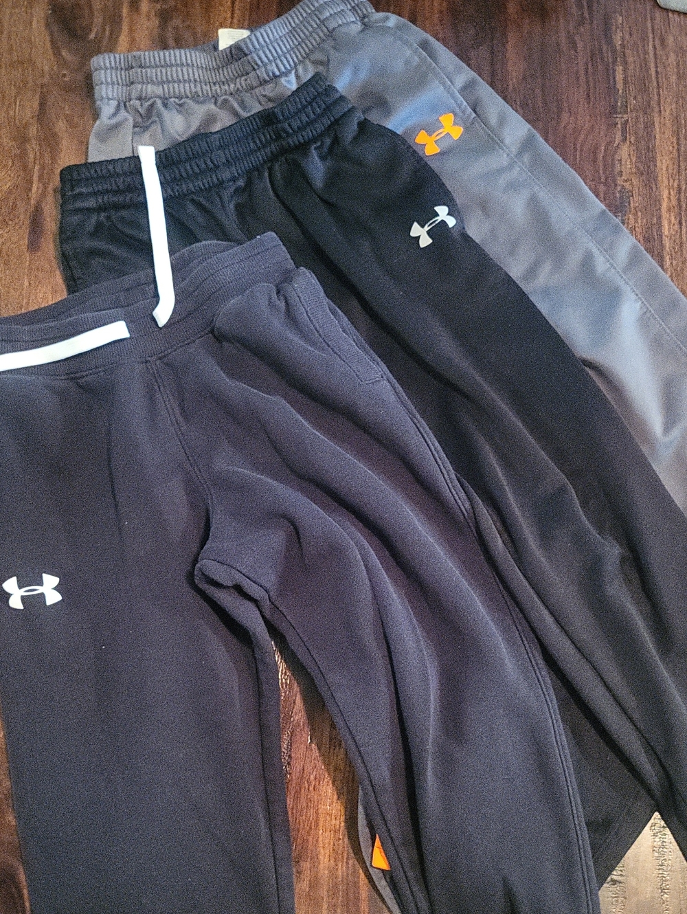 3 Pair Under Armour Kids Jogger Pants - Black, Gray, Charcoal
